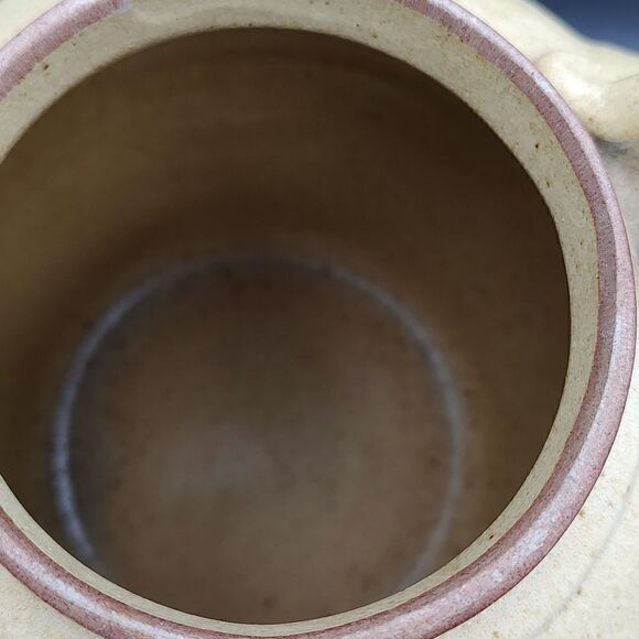 Vintage MCM California Art Pottery Teapot with a Woven Wicker Handle - Picture 8 of 9